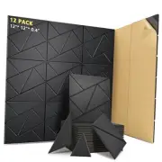 12 Pack Sound Proof Foam Panels for Walls,12" X 12" X 0.4"Wall Panels with
