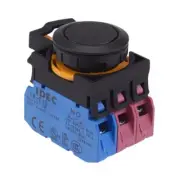 IDEC CW Series Black 22.3mm Momentary Flush Push Button Switch 1NO-2NC IP65