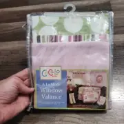 Cocalo A La Mode Valance Pink Plush Fleece Green Polka Dot Floral Baby Vintage