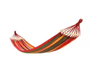 190x150cm Anti-rollover Double Outdoor Hammock Swing, with Wooden Stick Canvas Bent Stick Hammock