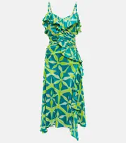 [Ulla Johnson] Ulla Johnson Zoya printed silk midi dress AU 12 multicoloured