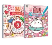 Molang Sticker Activity Book+Sticker Coloring Book Set Made in Korea -Korea Book