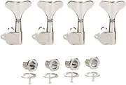 Left Handed 4 String 18:1 Sealed Bass Tuners Lefty Bass Guitar Tuning Keys Pegs Bass Tuning Machines Compatible with Ibanez/Yamaha Style Acoustic/Electric Bass Nickel 4L