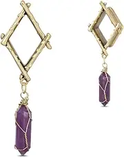 [ERKUOO] 2PCS Gauges For Ears Rhombic Crystal Dangle Ear Tunnels Plugs Flesh Earrings Expander Stretcher Expander Piercing Jewelry