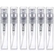 erioctry 2ml/3ml/4ml/5ml Portable Refillable Glass Makeup Clear Empty Sprayer Bottles Cosmetic Spray Bottle Container Pack of 6 (2ML)