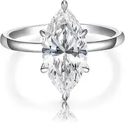 [AVECON] 3.5CT Marquise Cut Engagement Ring for Women, Wedding Promise Cubic Zirconia Band, 14K Gold/White Gold Plated Simulated Diamond Rings Size 5-9