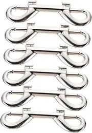 Kisangel 6pcs Zinc Alloy Dog Leash Hooks Double Bolt Snap Hooks for Pet Leashes Multipurpose Snap Clips for Ropes Straps Collars Pet Accessories