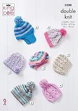 King Cole Baby & Toddler Double Knitting Pattern Winter Hats & Beret (5200)