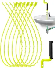 30Inch Drain Clog Remover, Snake Drain Hair Removal Tool with Rotating Handle, 6
