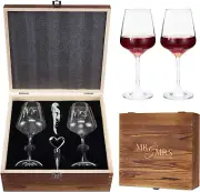 Mr & Mrs Wine Glasses Set of 2, Wedding Gifts Bridal Shower Gifts Engagement Gif