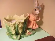 Rabbit with Cabbage Bowl Planter