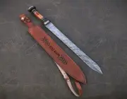 Roman Gladius, Sword Battle Ready, Handmade Damascus Steel 27 Inches With Sheath