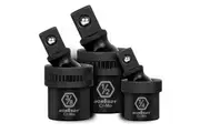 3PCS Impact universal joint set socket adaptor 1/4" 3/8" 1/2" drive
