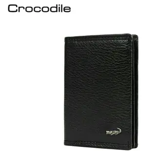 Crocodile 鱷魚 自然摔紋 真皮 男用 名片夾 0103-66071 黑色