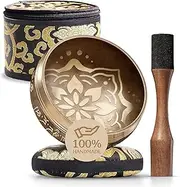 Tibetan Singing Bowl Set – Authentic Hand-Tuned Sound Bowl for Meditation – Complete Meditation Bowl Kit with Cushion, Mallet, Box & Guide – Perfect Tibetan Bell for Yoga, Relaxation, & Sound Healing
