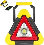 Warning Triangles for Vehicles, Triangular Warning Light, Solar Warning Triangles 2 in 1 for Car, Portable Safety Triangular LED Work Light with