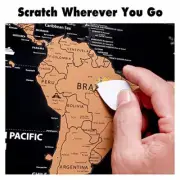** SPECIAL $10 ** Large Premium Scratch Off World Map Poster Atlas Decor FUN