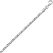 [JewelryWeb] Rhodium Plated Franco Chain Necklace Chain-Necklace for Women and Men
