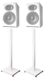 Pair 37” Steel White Stands For Audioengine P4 Bookshelf Speakers