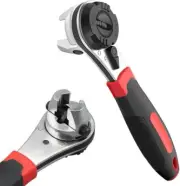 Adjustable Ratchet Wrench Socket Wrench with Non-slip Handle for 6-22mm Screw