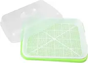 Kisangel Wheatgrass Grower Sprout Tray Sturdy Plastic Germination Basin for Home Sprouting Kit