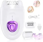 wakouter Epilator for Women, 2 in 1 Rechargeable Cordless Epilators, With 2 Speeds & 2 Tweezers, Type-C Powered Electric Hair Remover for Face Legs Arms Armpit Bikini (Purple)