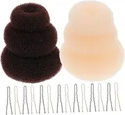 BELLIFFY 1 Set Versatile Nylon Hair Donut Bun Maker Kit Shaped Pins for Easy Updos for Parties Weddings and Everyday Use Suitable for All Hair Lengths