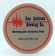 Beer Coaster--San Andreas Brewing Earthquake Country Pub Hollister Calif-R330