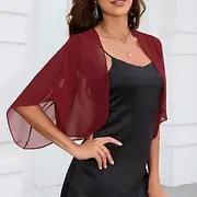 Shawls Women's Wrap Elegant Pure Half Sleeve Chiffon Wedding Wraps With Pure Color For Wedding Spring Summer