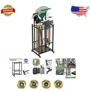35-Slot Garden Tool Tower Rack - Durable Steel for Outdoor and Garage Storage