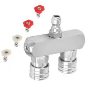 5000PSI Dual Pressure Washer Nozzle 1/4inch Quick Connect W/ 4* Spray Tips Parts