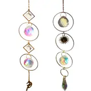2pcs Rhinestone Suncatcher Hanging Sun Catcher Pendant Ornament