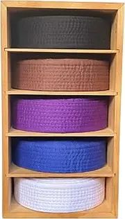 [Alley Cats] Brazilian Jiu Jitsu Belt Display | Pine Belt Box | BJJ Belt Rack for 5 Belts | from White to Black Belt Hanger | Martial Arts Belt Holder Case | Gifts for Jiu Jitsu Practitioners | OSS