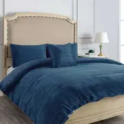 Alastairs Ruby Plush Navy Quilt Cover Set