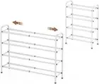 4-Tier Expandable Shoe Rack,Adjustable Shoe Shelf Storage Organizer Heavy Duty M