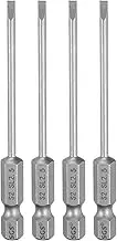uxcell 2pcs SL2.5 Slotted Screwdriver Bits 2.5mm Slotted Tip 1/4" Hex Shank 75mm (3") Long Magnetic Flat Head S2 Steel Screw Driver Drill Bits Industrial Power Screwdriver Bit
