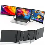 Laptop Screen Extender, 12’’ Triple Laptop Monitor Extender Ultra Slim 1080P FHD