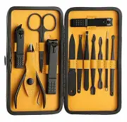 Manicure Set Nail Clippers Stainless Steel Nail Scissors Grooming Kit Yellow