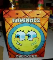 SpongeBob Squarepants-Dominoes & Checkers`With 4 Figures On Top,New- Free To U.S