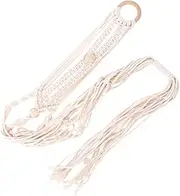Abaodam Cotton Rope Hanging Net Bag Plant Succulents Pot Planters Outdoor Macrame Wall Plants Hanging Hanger Circle Rope Garden Indoor Double Pots Cotton Planter Round Beige