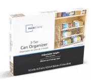 Mainstays 3-Tier Can Dispenser Rack Organizer Powder Coated Steel White
