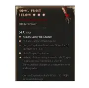 Diablo 4 Season8 Howl From Below 3GA 88% Unique Gloves Necro Item Equipment Gear