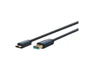 Clicktronic 2m Male USB C 3.1 to A Fast Charging Cable Connector 5Gbps Black
