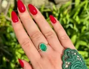 2.45 Ct Oval Cut Natural Emerald Diamond Anniversary Ring 14K solid White gold