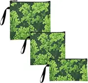 Kale Roulette Style Green Reusable kids snack bags Waterproof Emergency Snacks Makeup Bag for Women Girls Trip Pack of 3 lonchera termica para frio y calienta