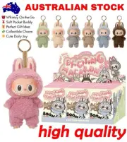 Labubu The Monsters Pop Mart Macaron Plush Doll Toy Keychain Kids Gifts