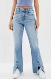 NWT American Eagle 90s Bootcut Denim Jeans Split Hem Hi-Rise Plus Sz 20 Blue Y2K