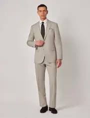 Hawes & Curtis Greige Italian Wool Tailored Fit Suit | 1913 Collection Size: One Size
