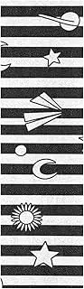 Amooorous Black White Stripes Sun Moon Star Decorative Griptape Skateboard Bubble Free Fusion Grip Tape for Scooters Bubble Free Grip Tape Cruiser Board 33×9 Inch