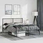 Metal Bed Frame with Headboard & Footboard Black Double 137x187 cm 50881